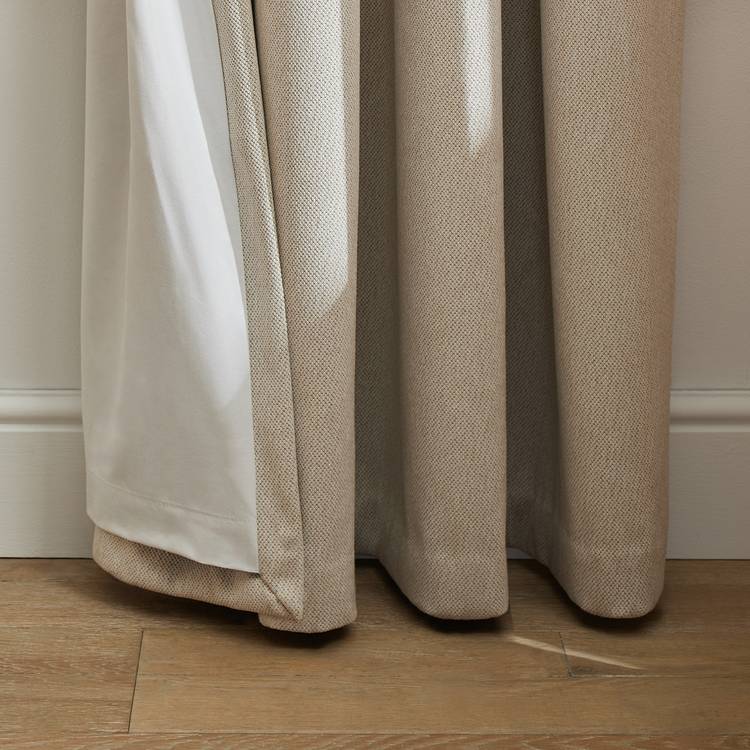 Habitat Textured Blackout Eyelet Curtains -Neutral-117x137cm