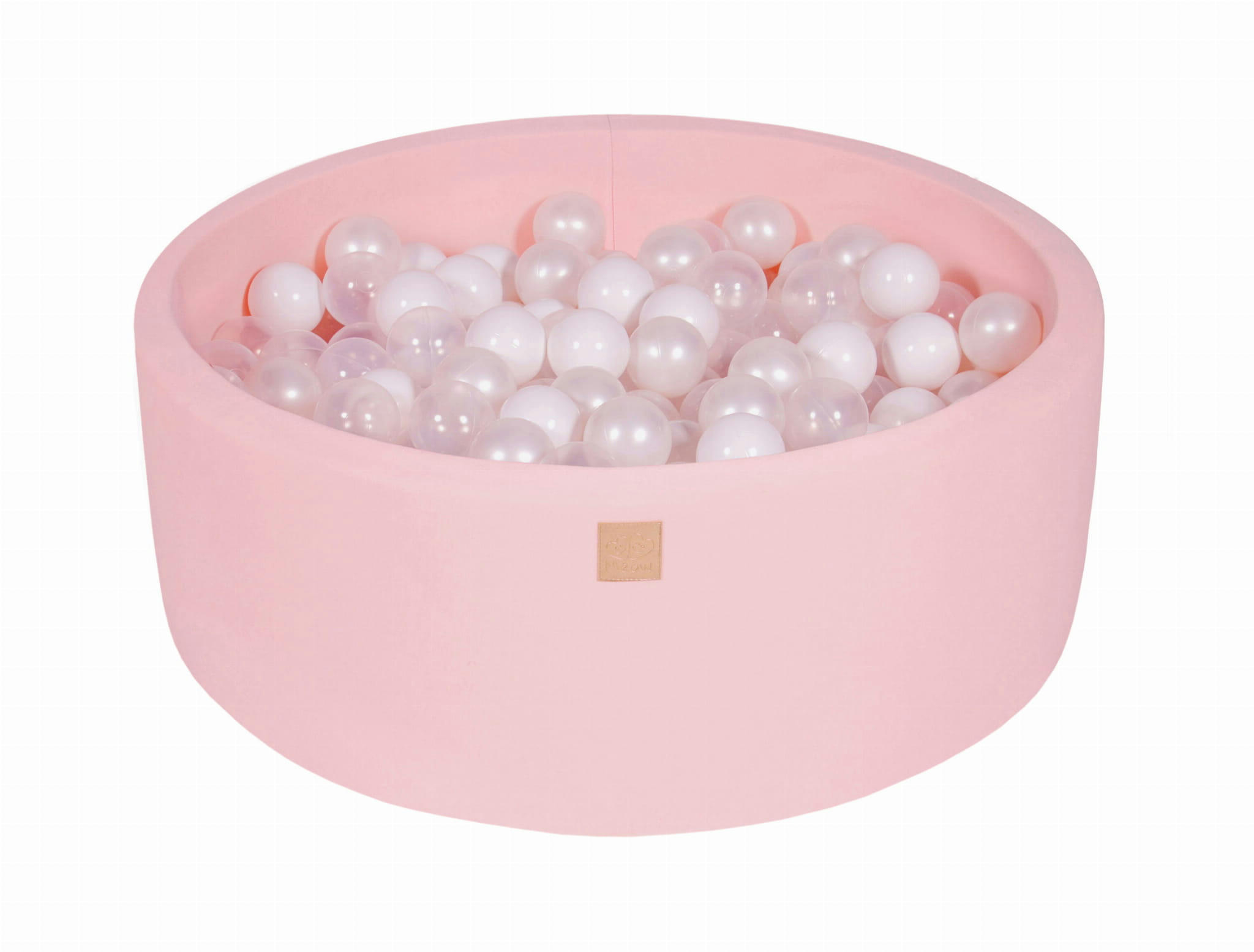 - Piscine rose poudré à balles blanches et transparentes H30cm