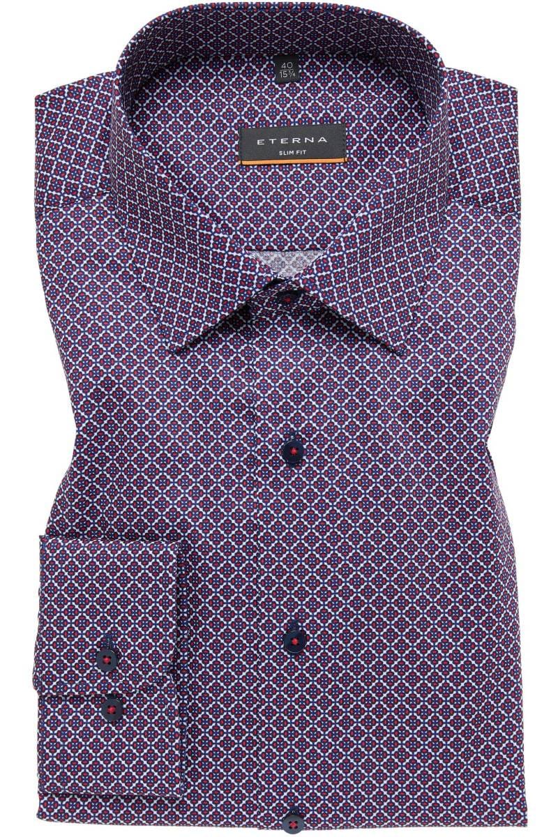 ETERNA Slim Fit Hemd violett, Bedruckt