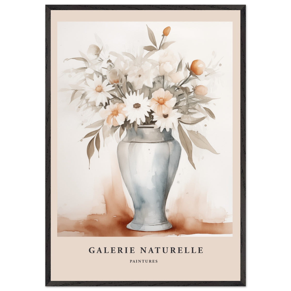 Artfulprints Poster met Lijst Bloemen in vaas 3  - 70x100 cm - Meerkleurig