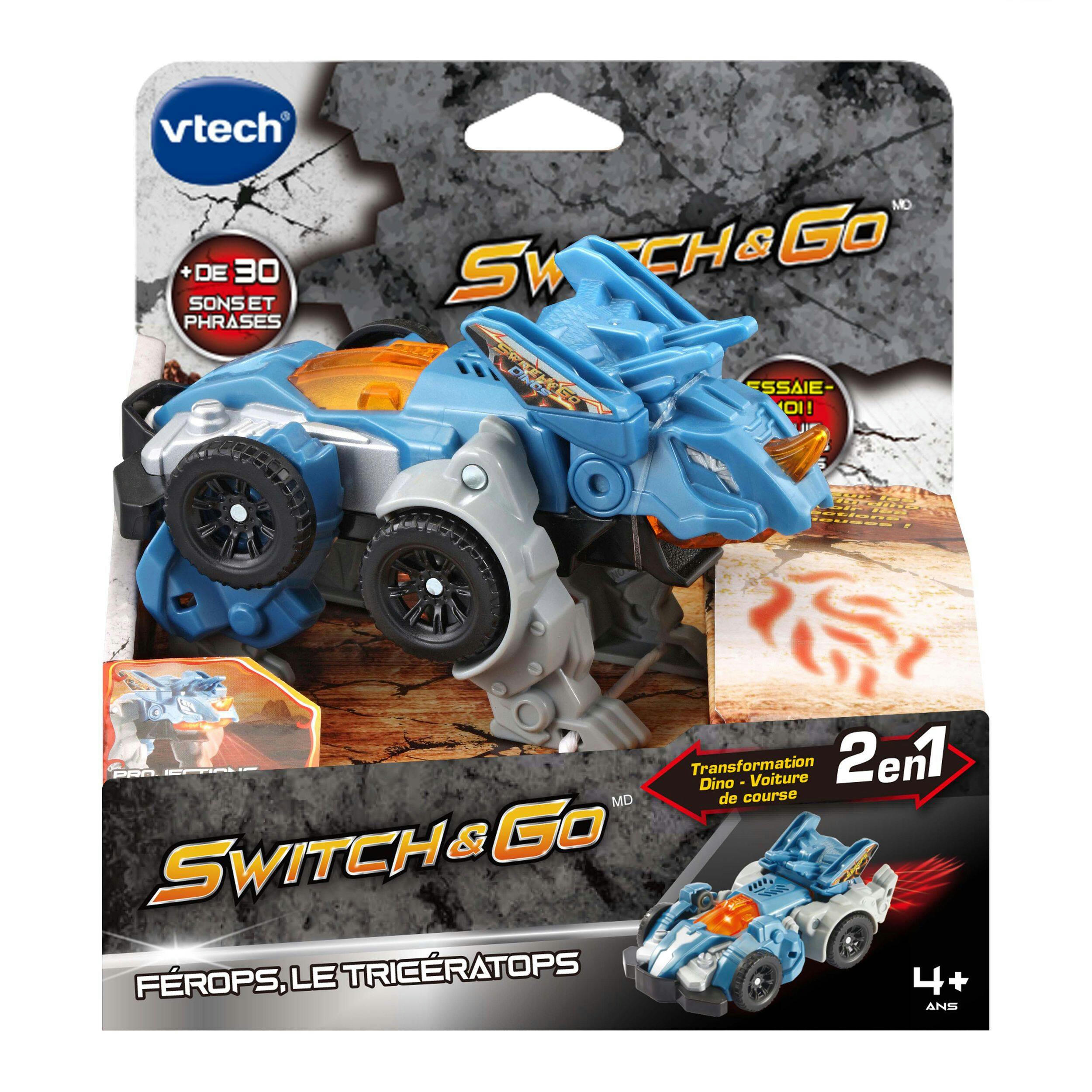 VTech Switch & Go Triceratops Race Car, French, Ages 4+