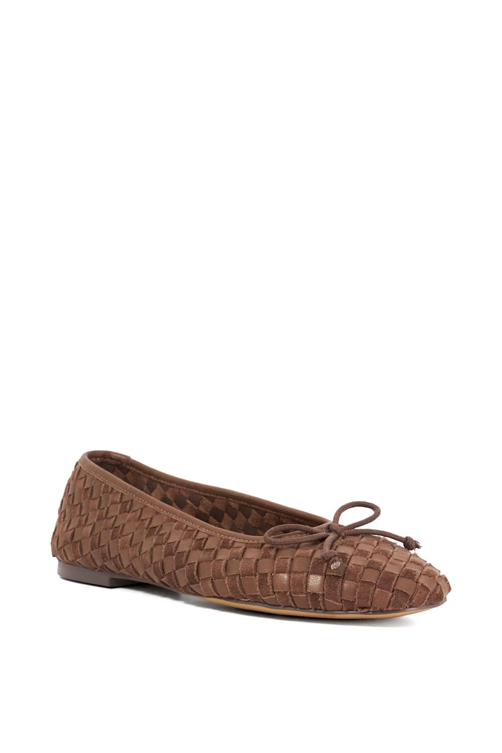 Dune London Heat' Leather Ballet Pumps