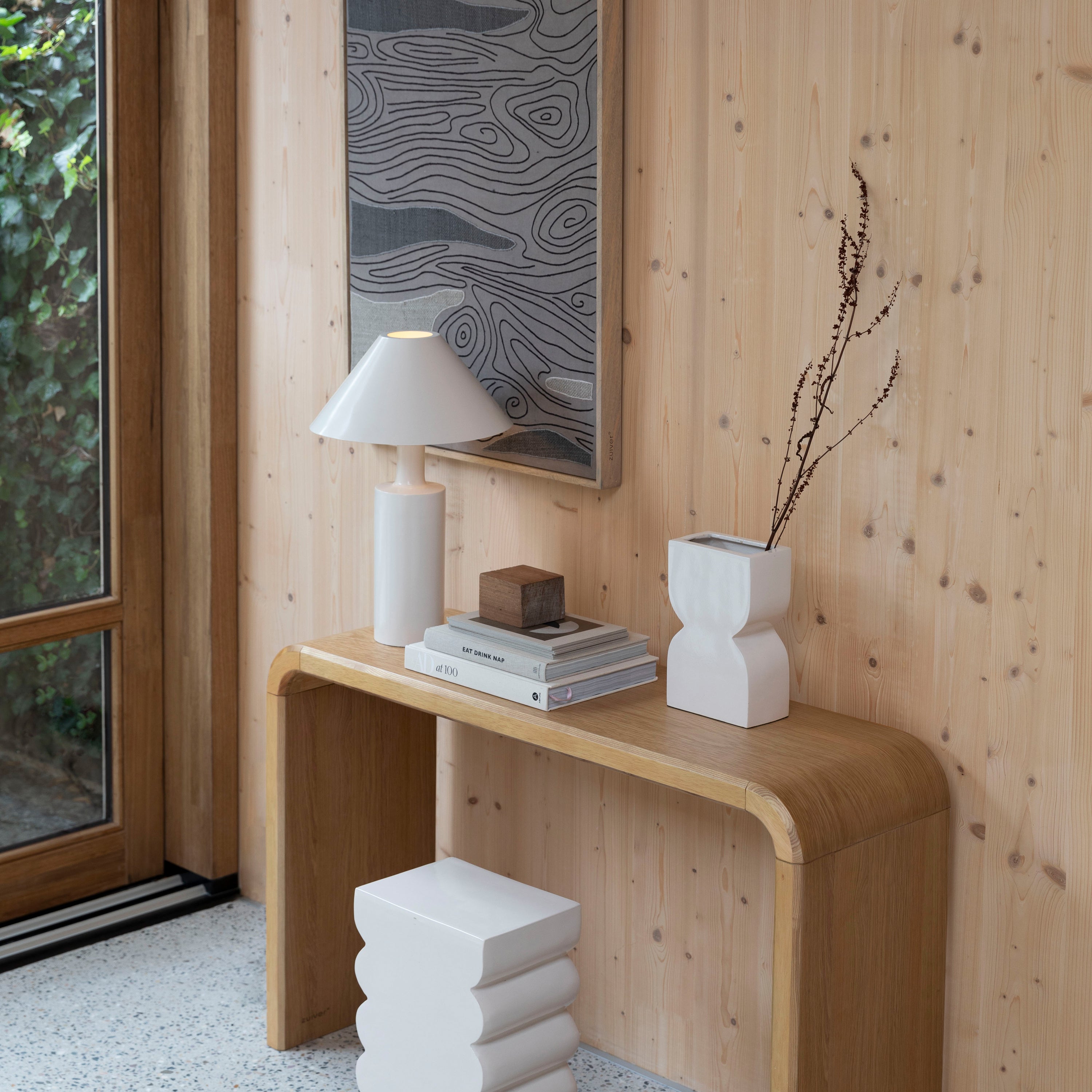 Zuiver Curves Kruk H 45 cm - Shiny Beige