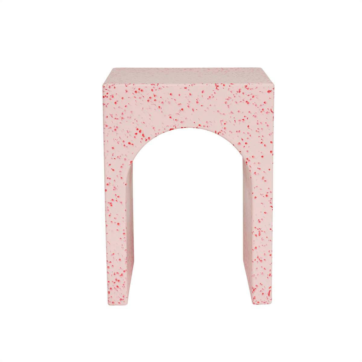 SILTAA - Tabouret rose en plastique en recyclé H42x28x31cm