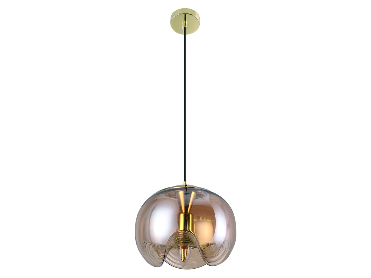 Lampa wisząca Cindy metalowa beżowa