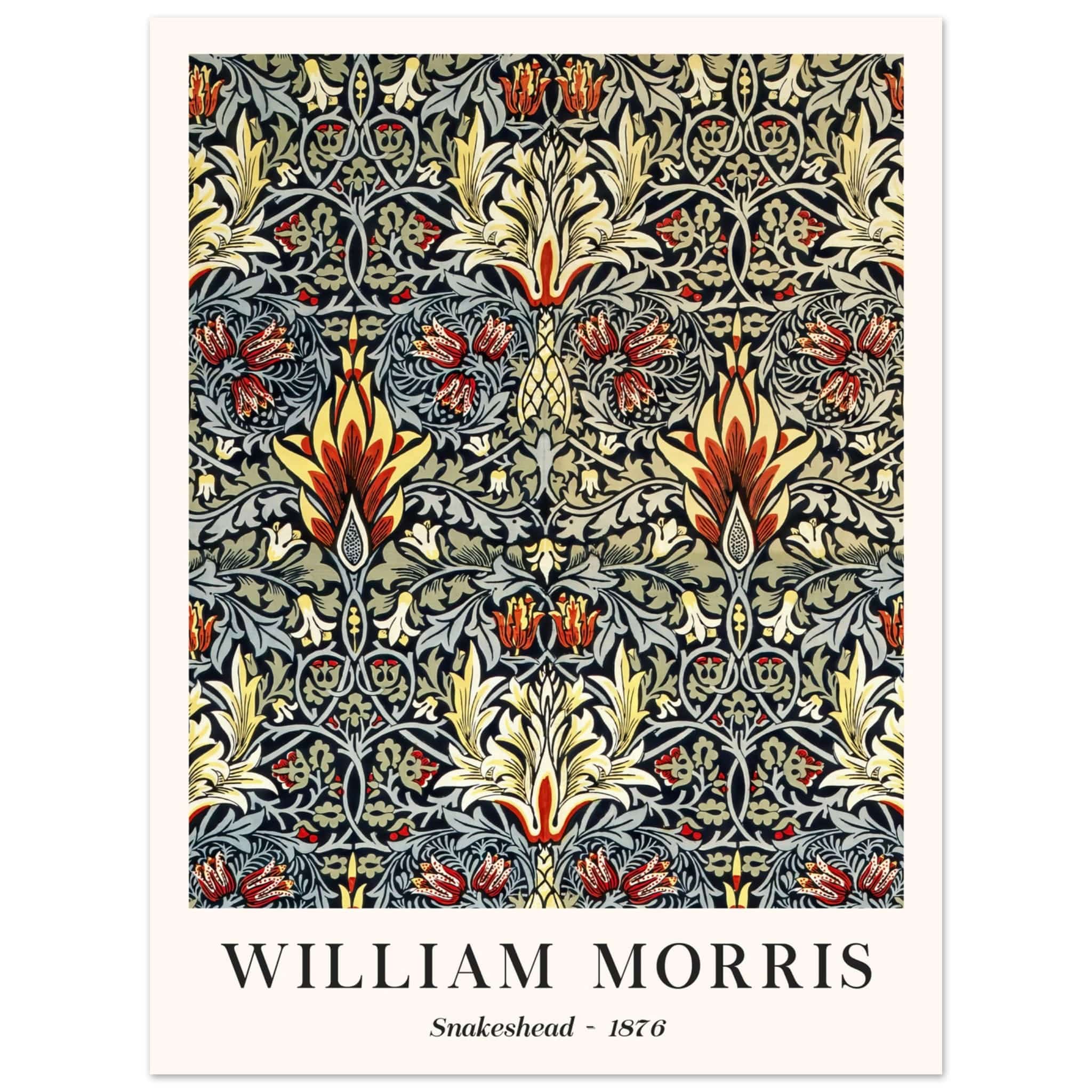 Artfulprints Poster William Morris - Snakeshead 1876  - 30x40 cm - Blauw