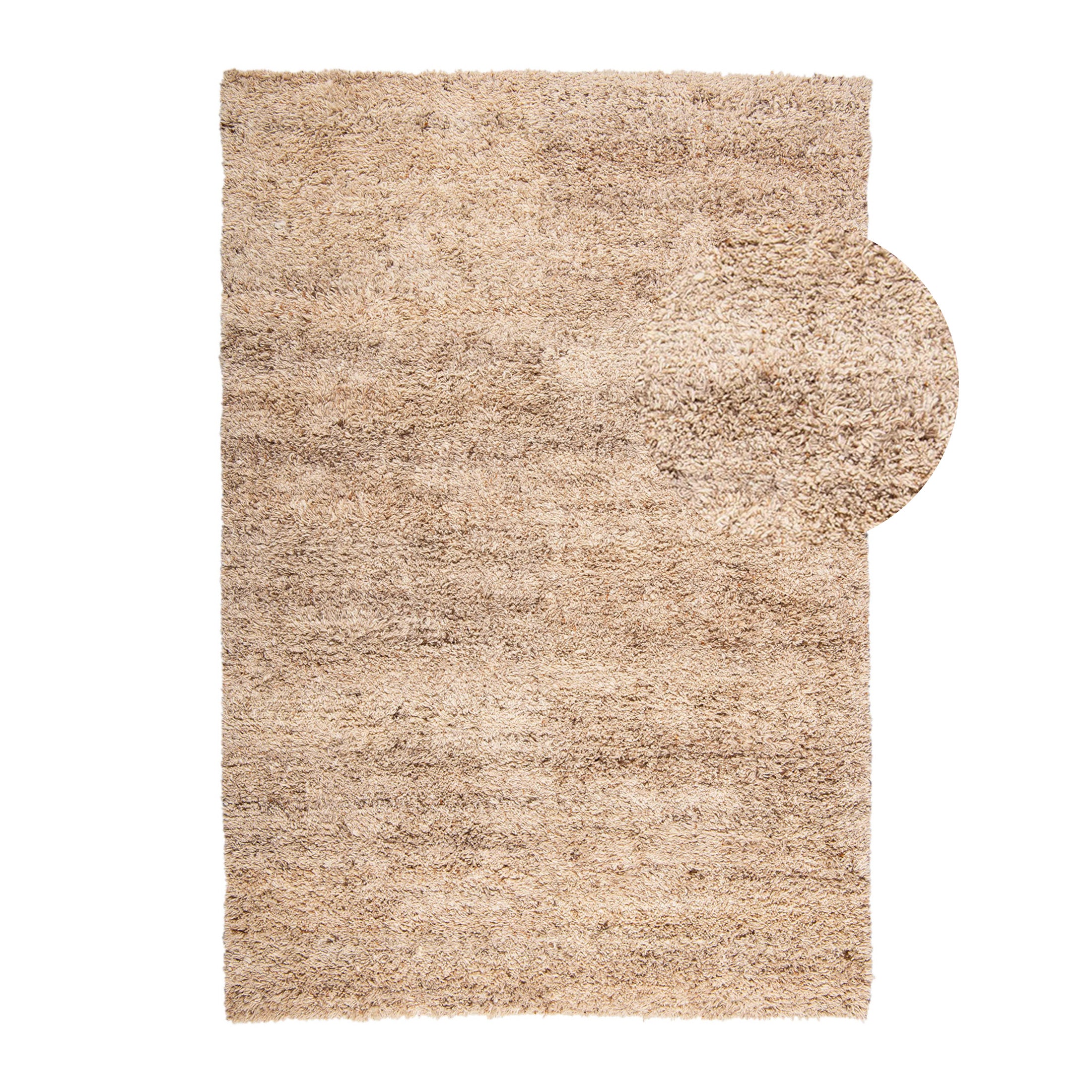 by fonQ Fluffy Wollen Vloerkleed 160 x 230 cm - Beige