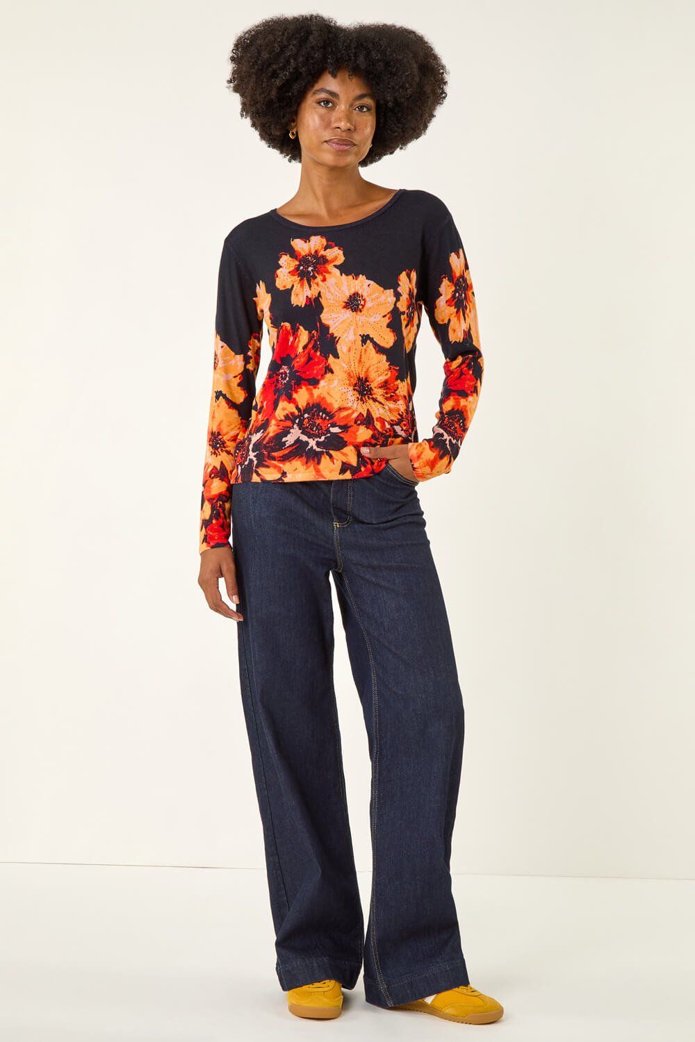 Roman Floral Print Knit Jumper