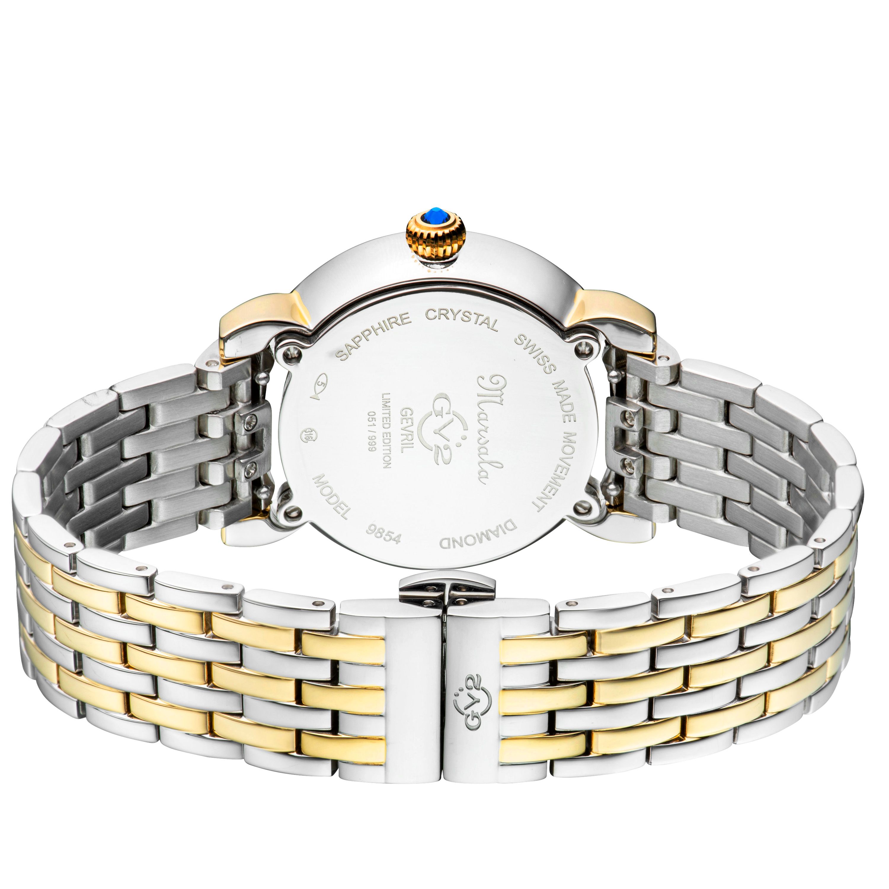GV2 Marsala Tortoise, Swiss Quartz Watch, MOP White Dial, 316L Stainless Steel, and Sapphire Crystal