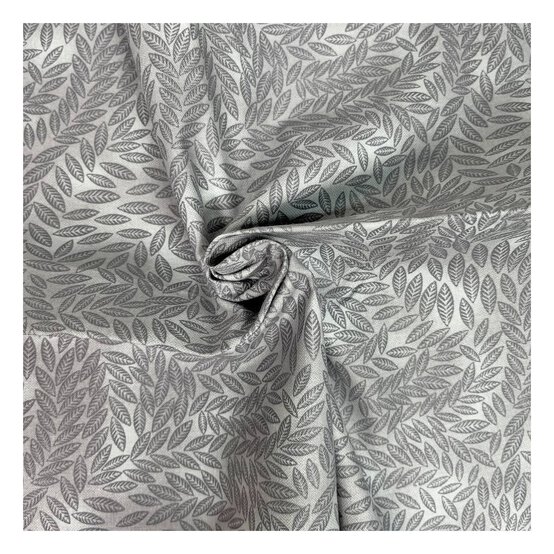 Silver Cotton Textured Leaf Blender Fabric?by the Metre