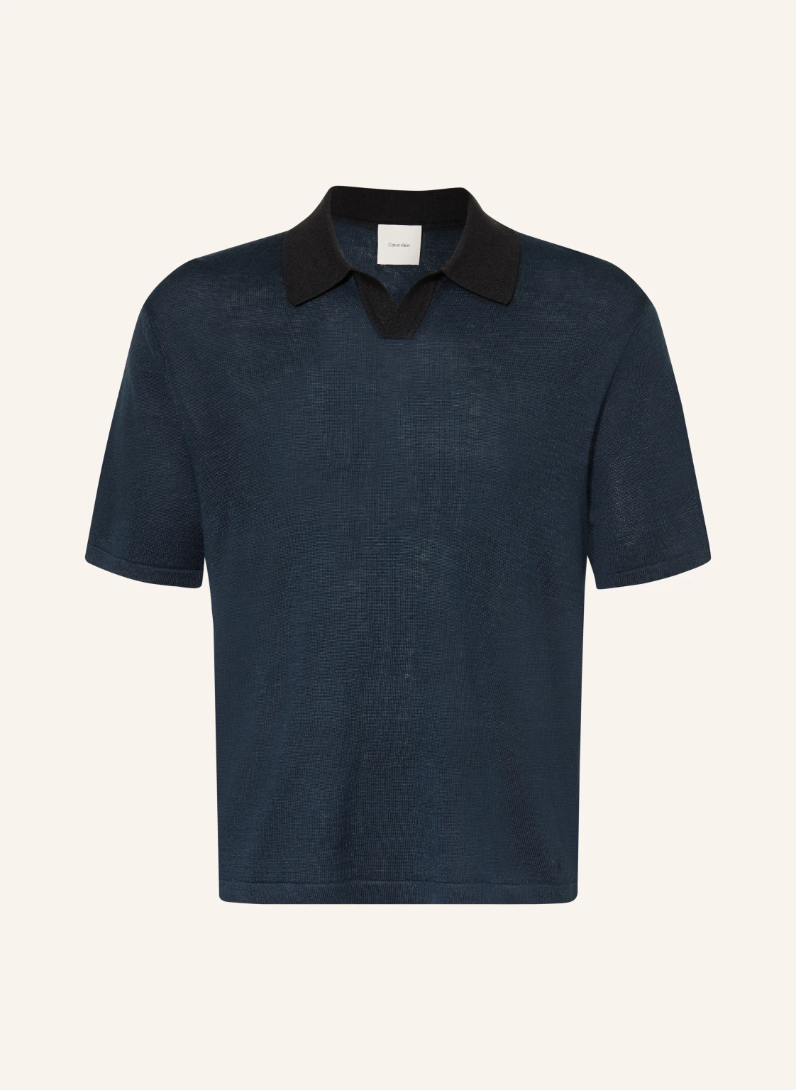 Calvin Klein Strick-Poloshirt mit Leinen
