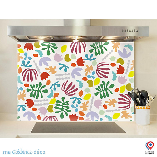 Crédence cuisine fond de hotte Inspiration Matisse - Verre trempé - L 60 cm x H 45 cm - MaCrédenceDéco