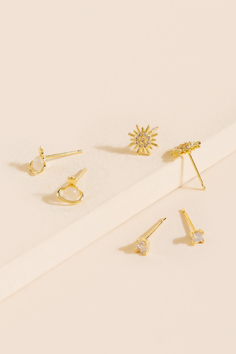 Sasha Crystal Starburst Earring Set