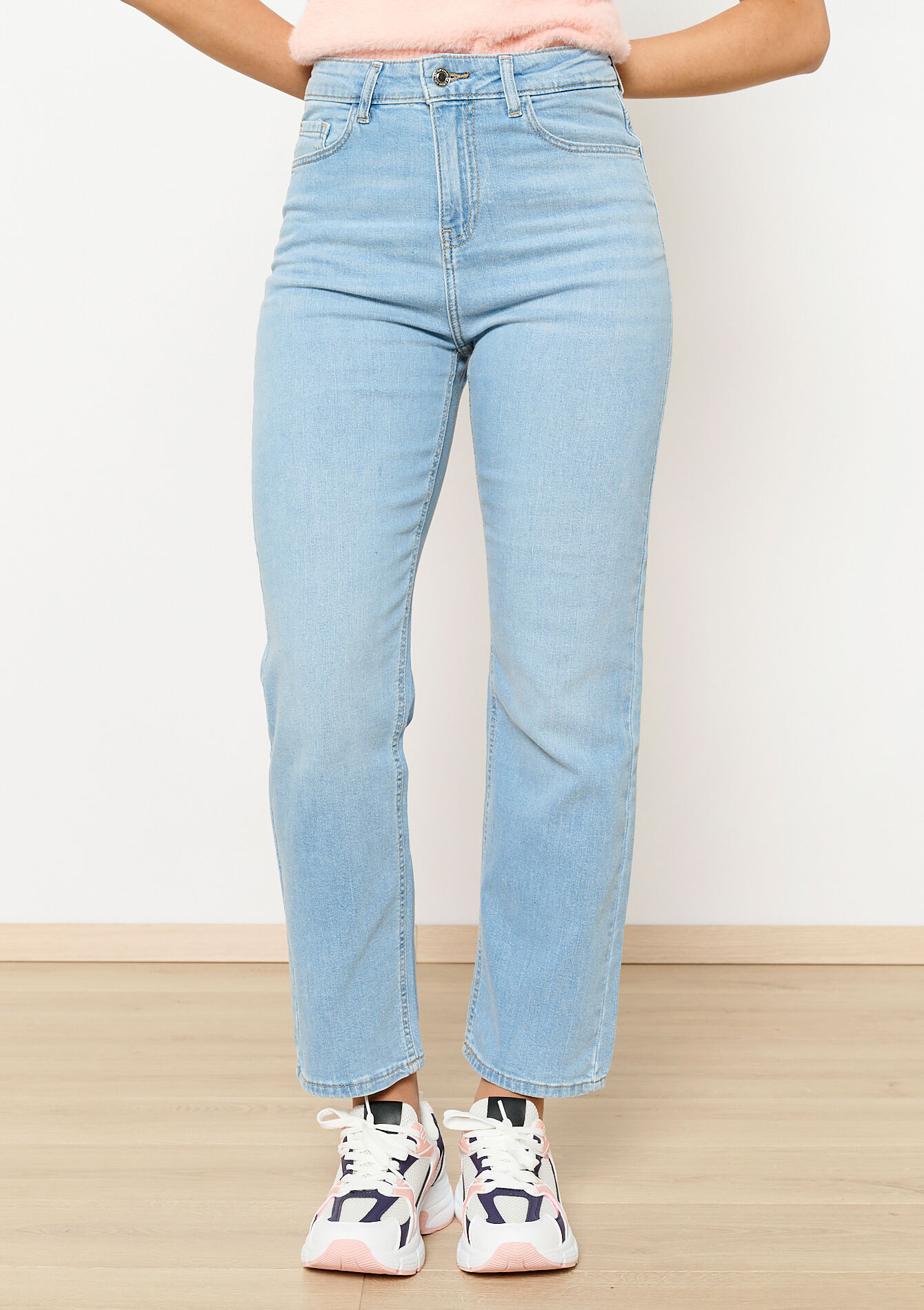 Rechte jeans met hoge taille