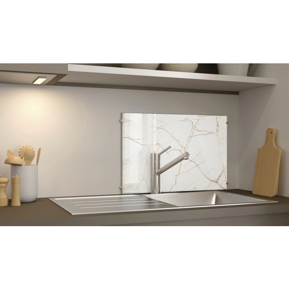 Glasboard »White Marble«, mehrfarbig, Glas