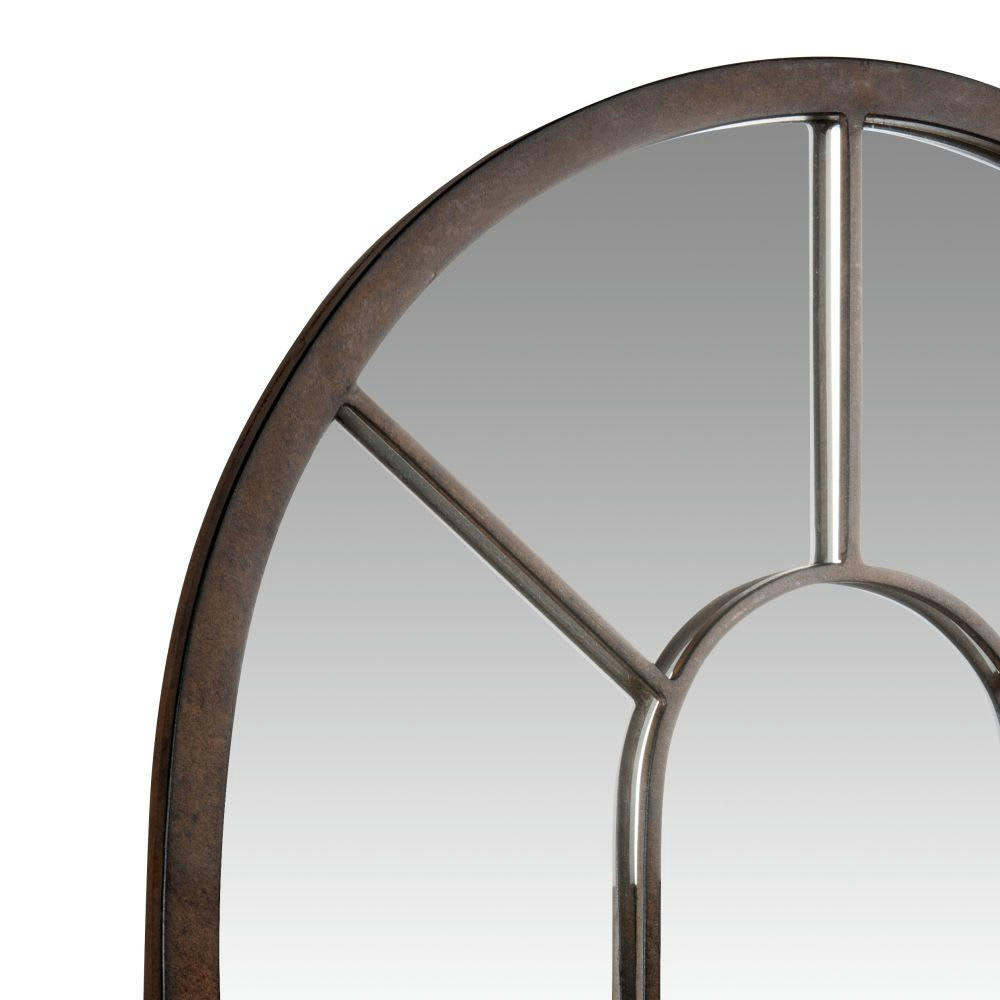 - Miroir arche fenêtre en métal marron 50x85