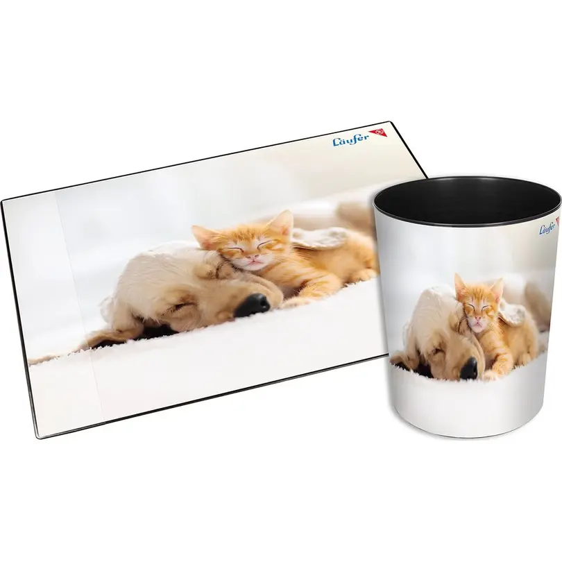 Papierkorb Hund und Katze