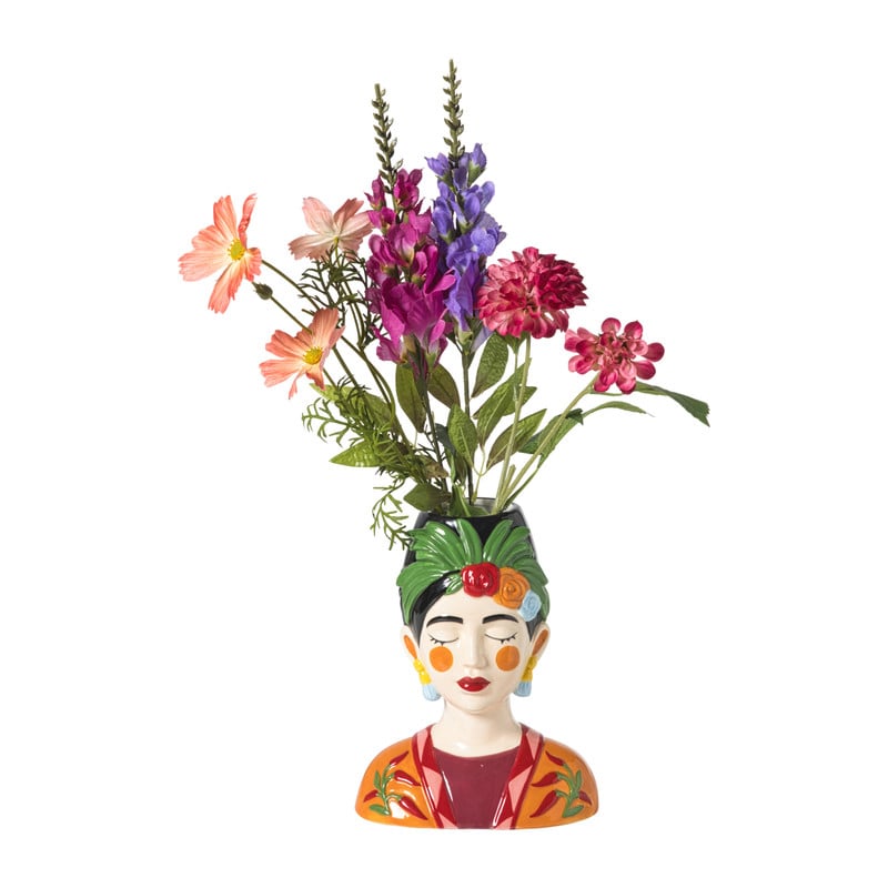 Vaas frida - multikleur - 16.5x11.7x24.5 cm