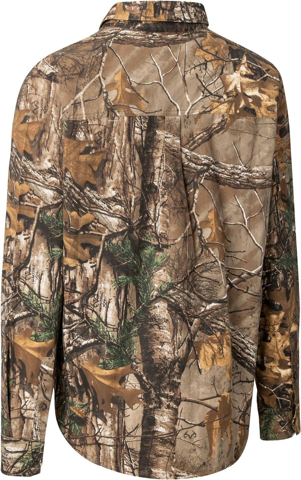 Yukon Gear Men's Field Soft Cotton Button UP Hunting Shirt with Chest Pocket, Camo