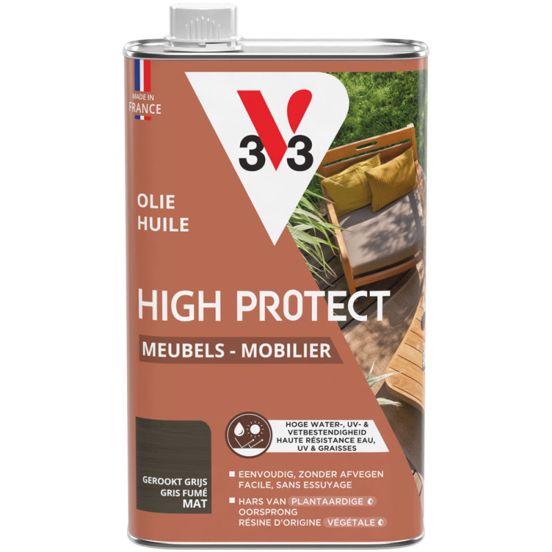 Huile pour mobilier de jardin High Protect gris fumé 1 L V33