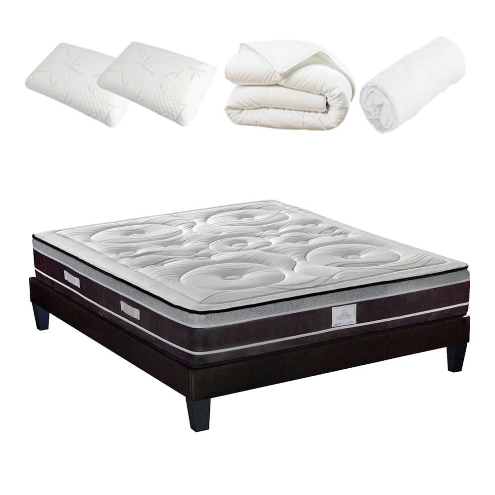 DIVIN - Ensemble  180x200  Matelas Ressorts + Sommier + Accessoires