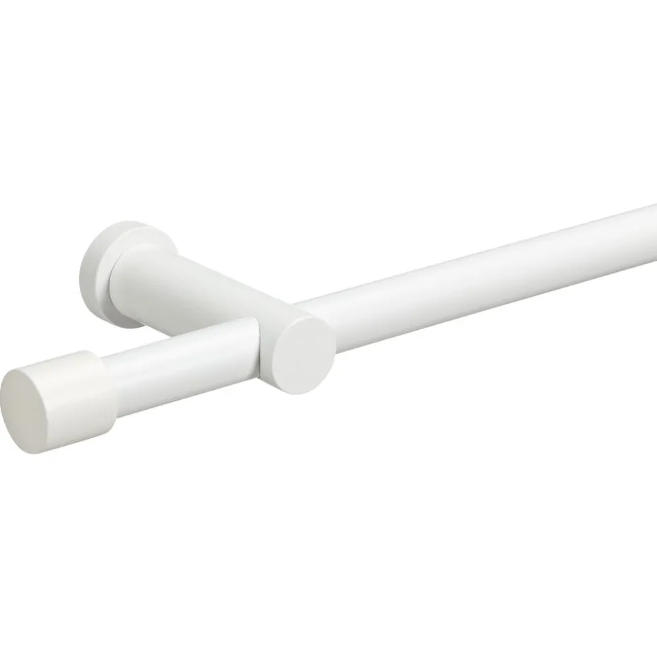 Kwantum Gordijnroedes | Gordijnroede 200 Cm Wit Hout – Ø28mm