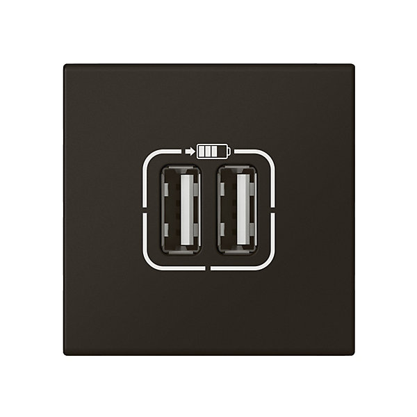 Mécanisme double prise USB Legrand Mosaïc noir