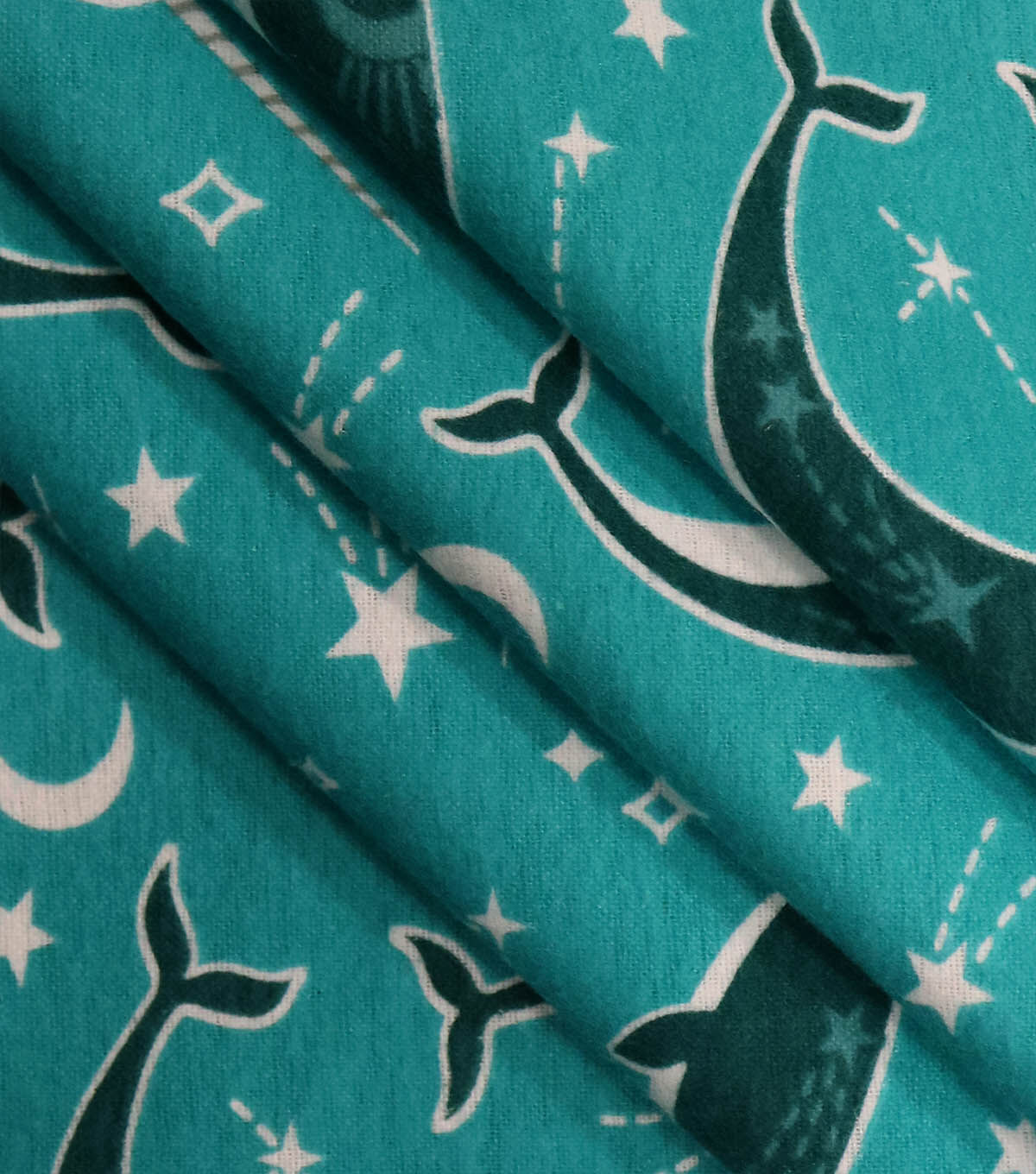 Narwhals on Blue Super Snuggle Flannel Fabric