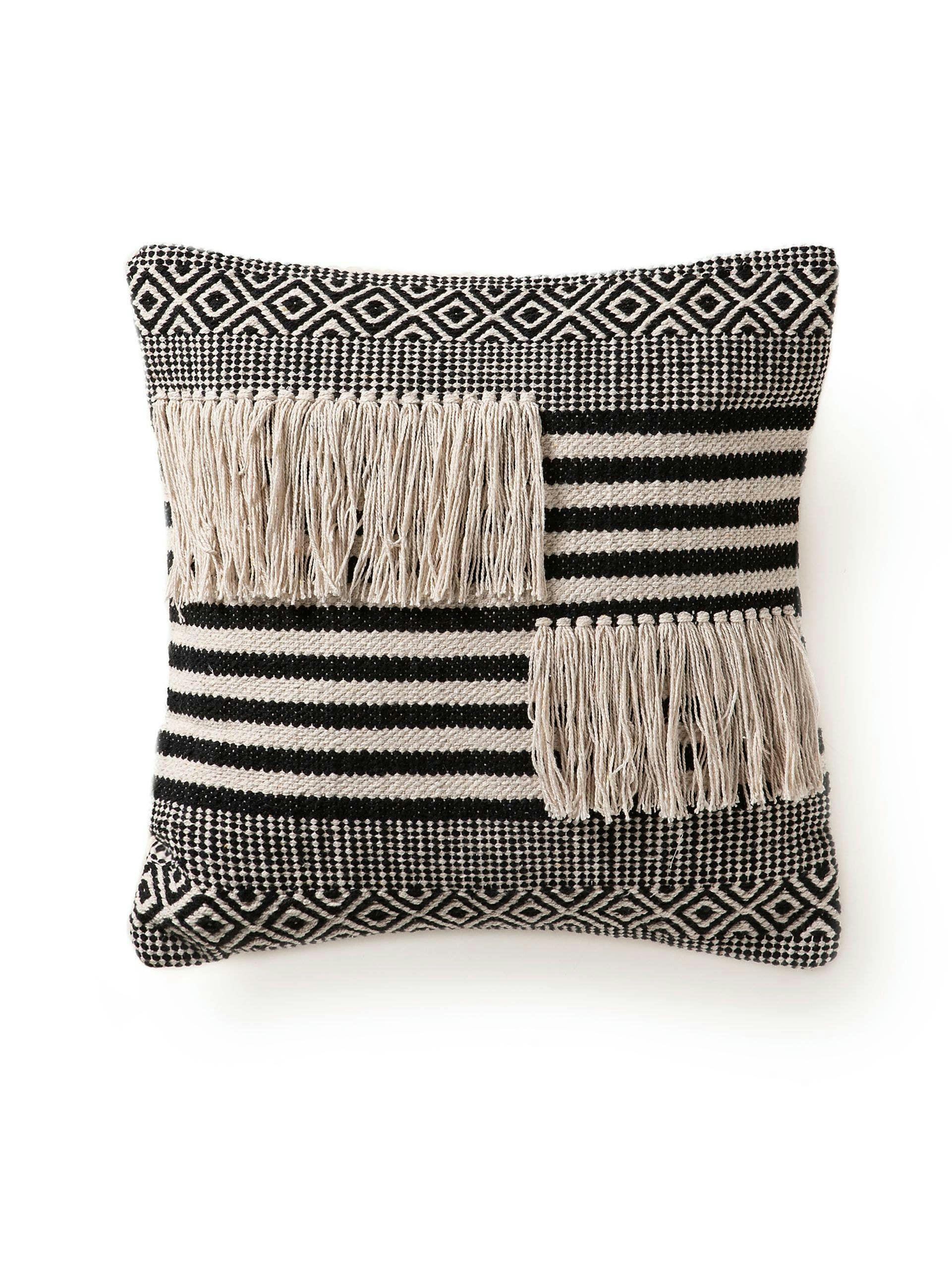 DEJA - Housse de coussin noir & blanc 45x45
