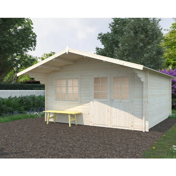 Blockbohlenhaus »Britta«, Holz, BxHxT: 488 x 270 x 580 cm (Außenmaße inkl. Dachüberstand)