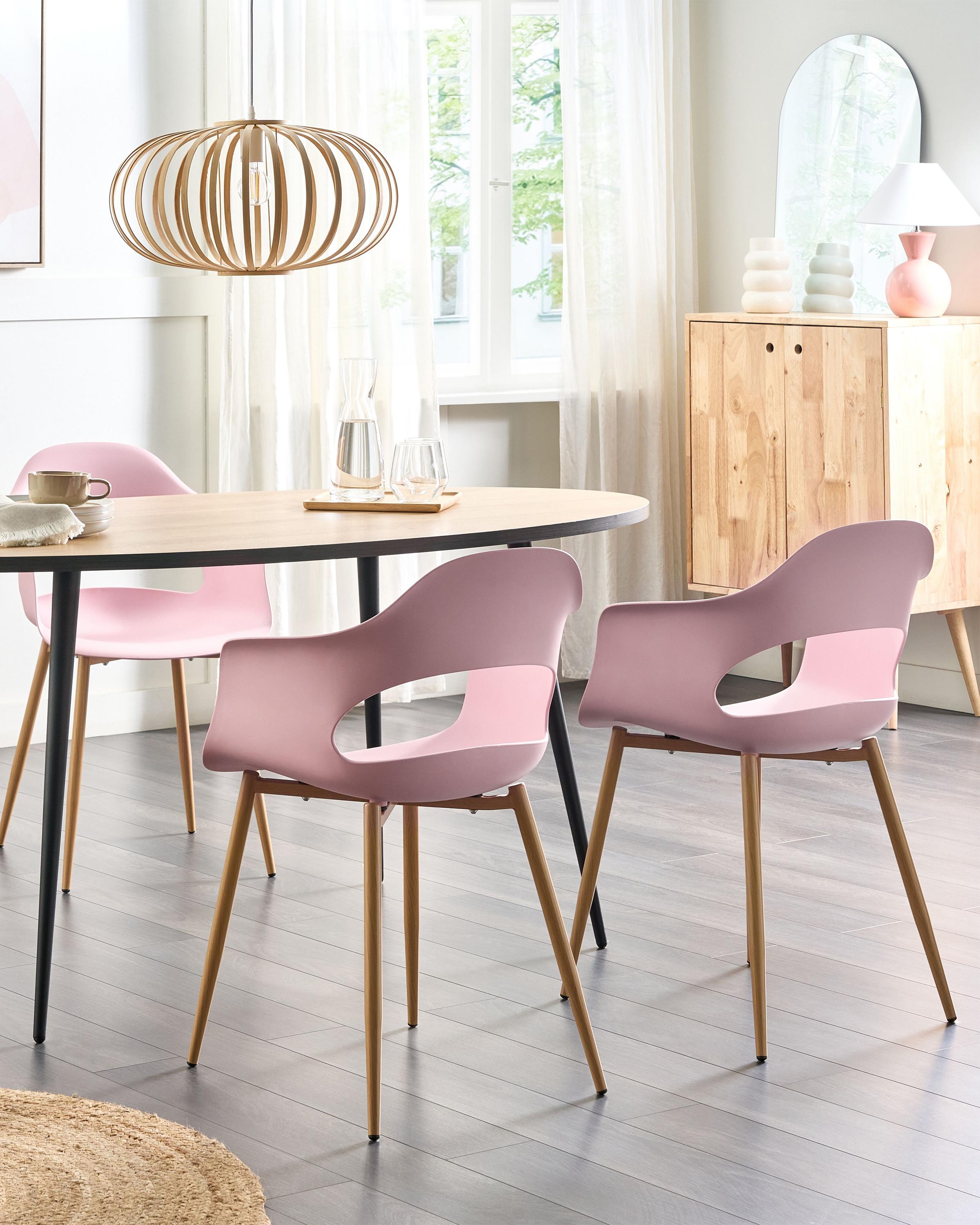 Set of 2 Dining Chairs UTICA Pink