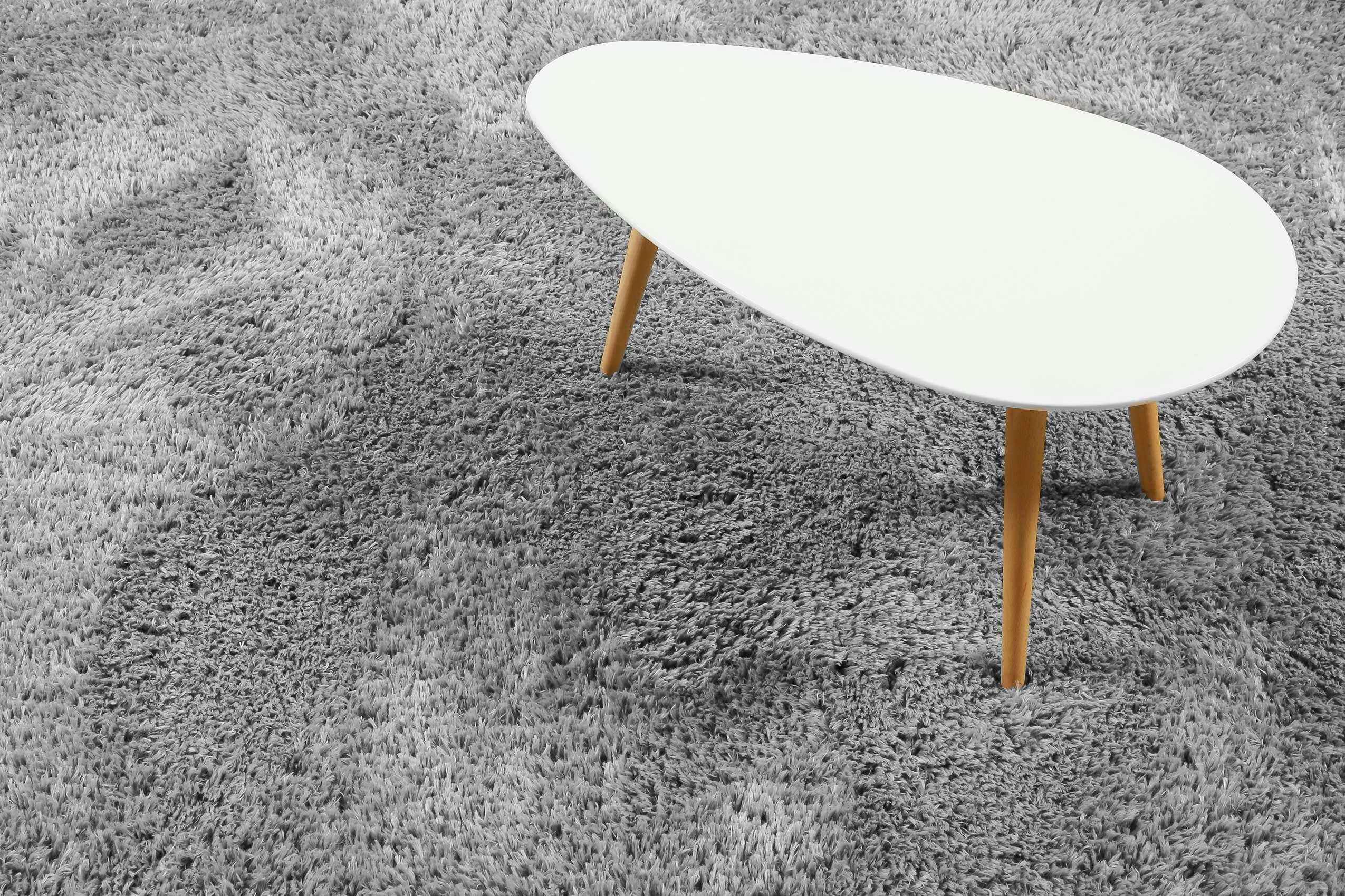 YOGI - Tapis rond uni gris issu à 100% de matière recyclée 200 rd.
