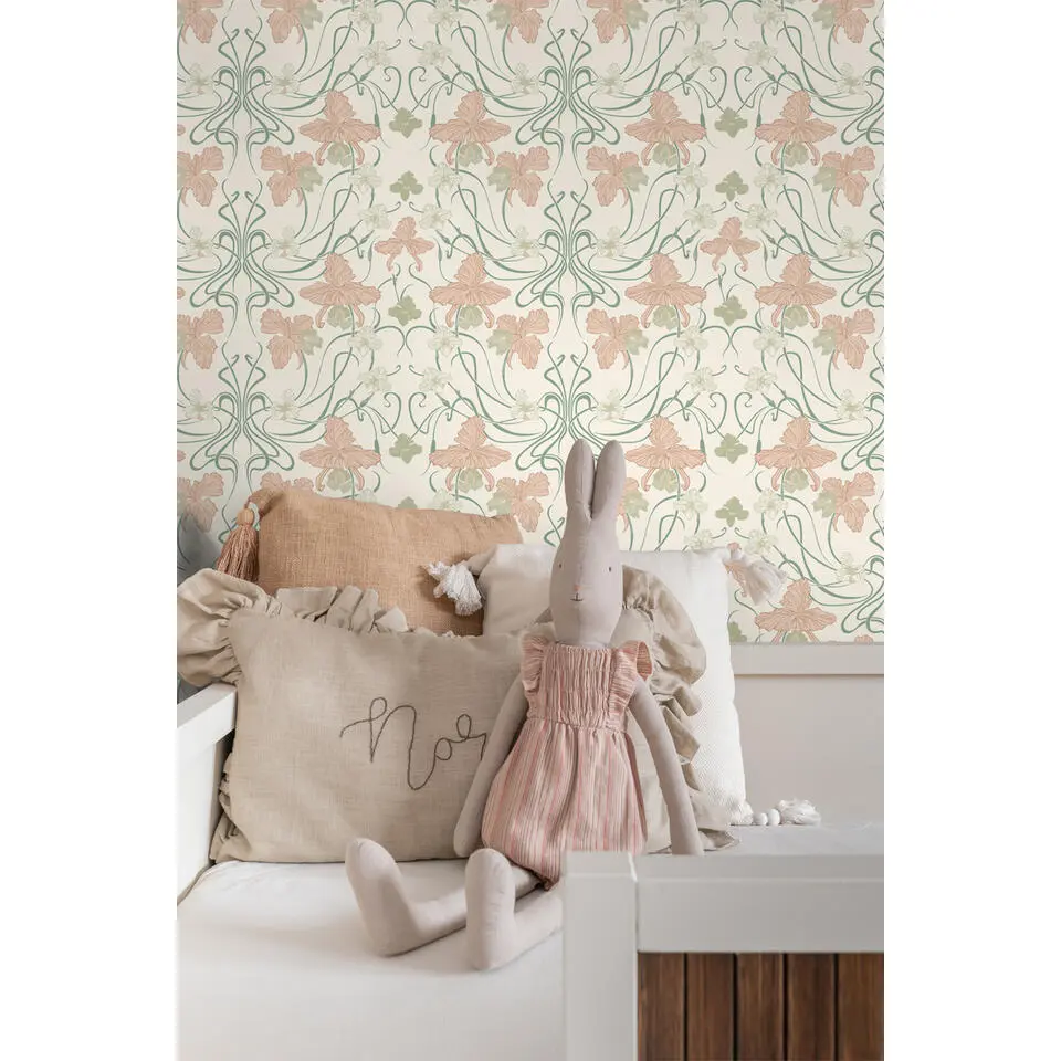 ESTAhome behang - vintage bloemen in art nouveau stijl