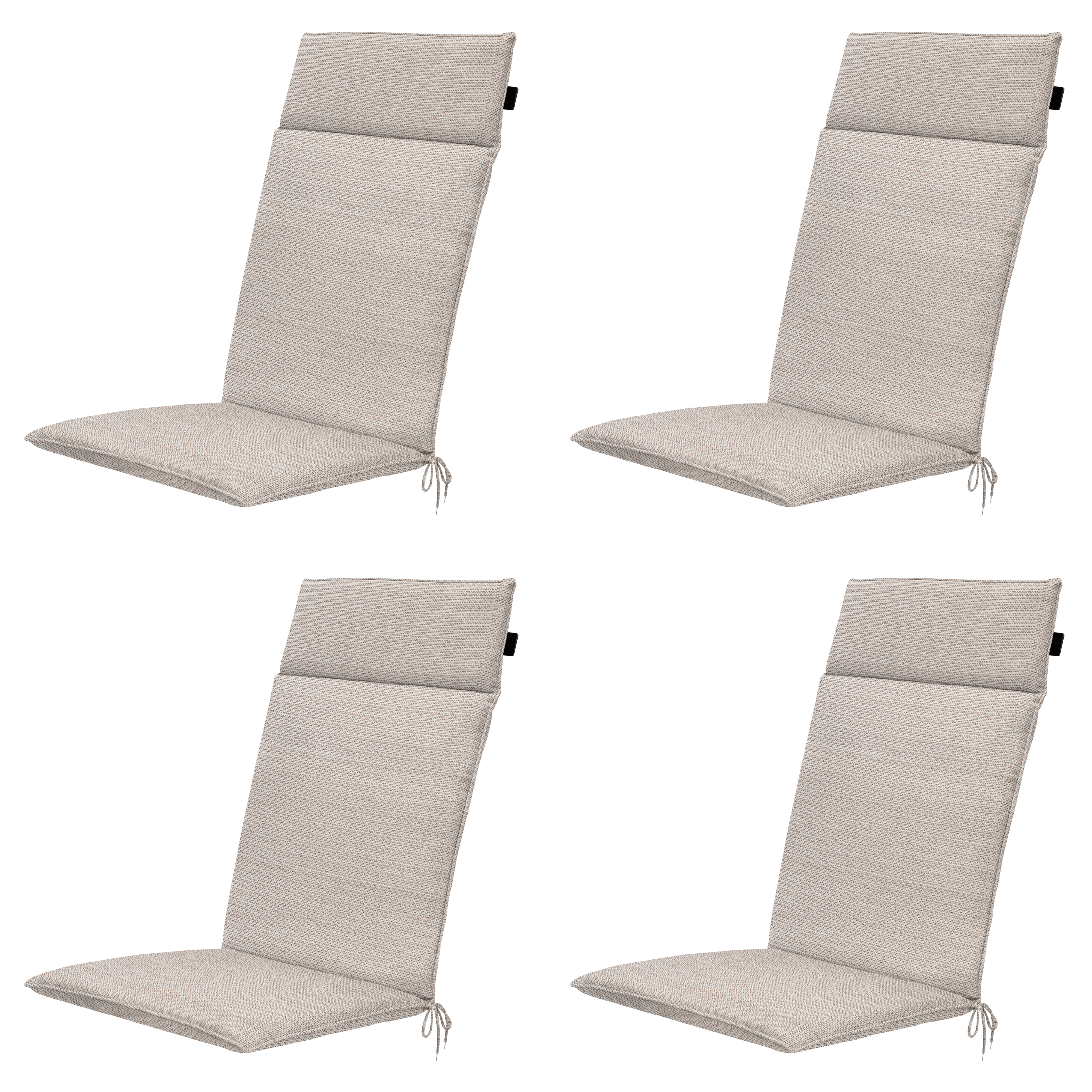 Madison tuintstoelkussen hoge rug Richmond - beige - 120x50x4cm - set van 4