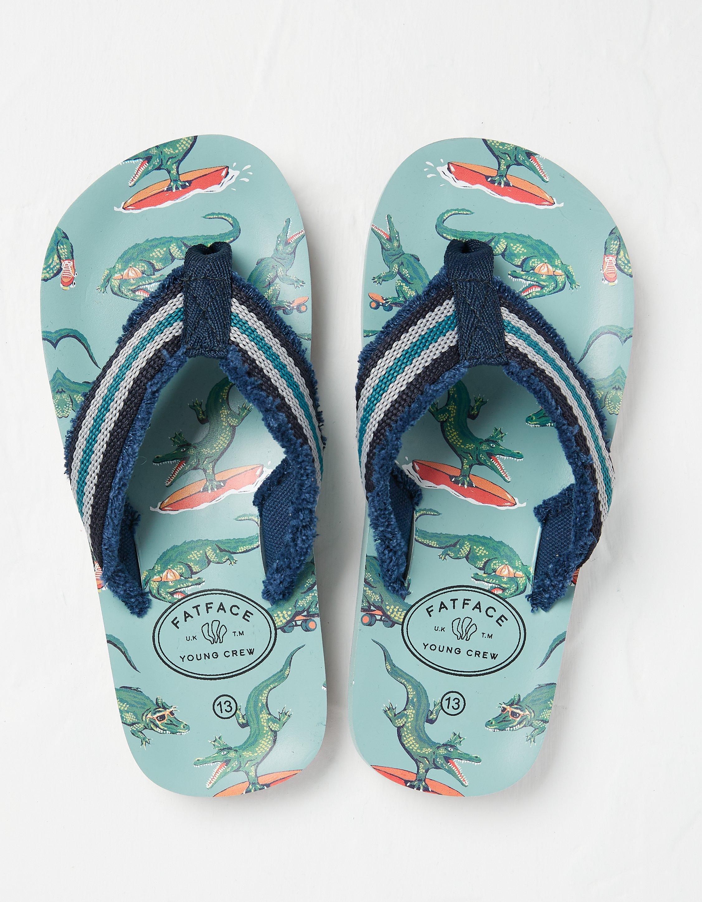 Carter Crocodile Flip Flops