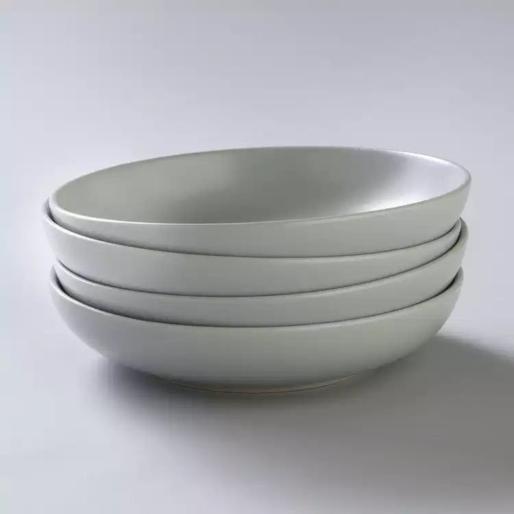 Habitat Brights 4 Piece Stoneware Pasta Bowls - Matt Grey