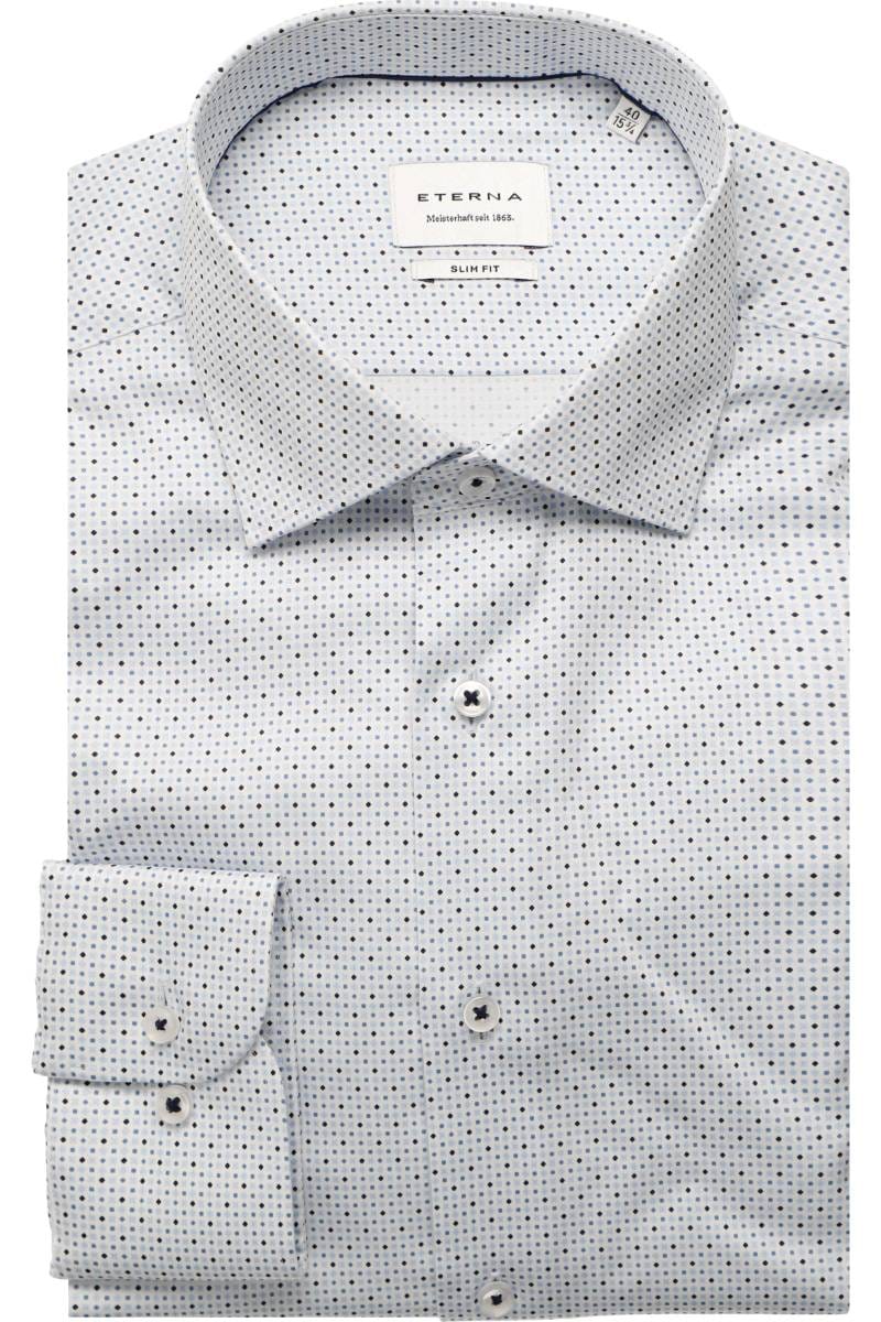 ETERNA Slim Fit Hemd hellblau, Bedruckt