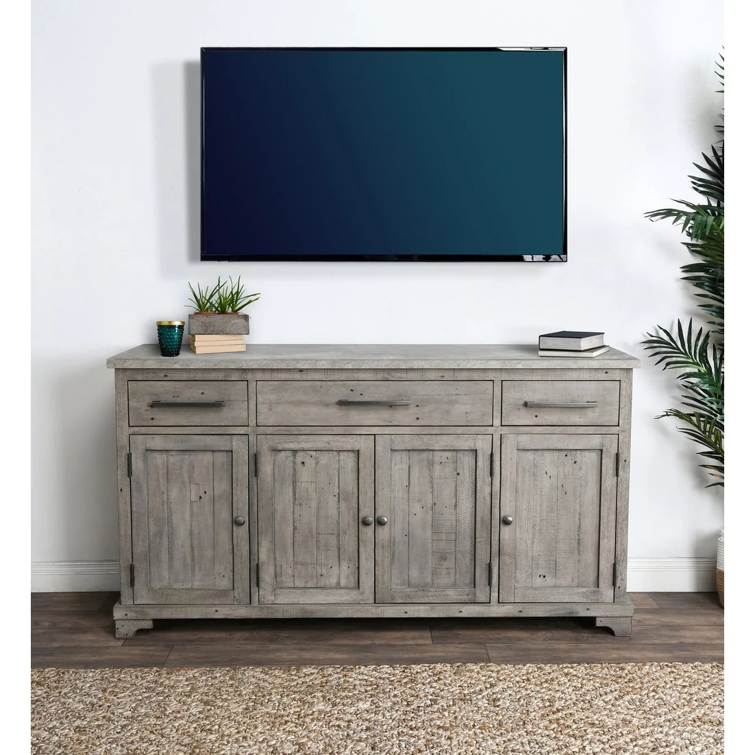 McKee Reclaimed Pine 3 Drawer 4 Door Sideboard by Kosas Home