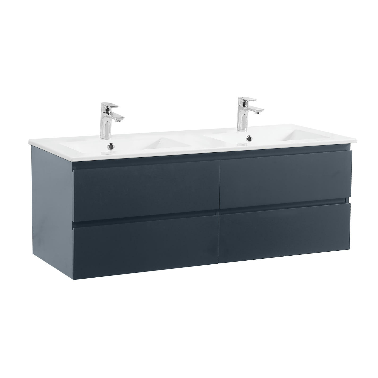 SORRENTO - Meuble double vasque 120cm  avec plan céramique  Gris