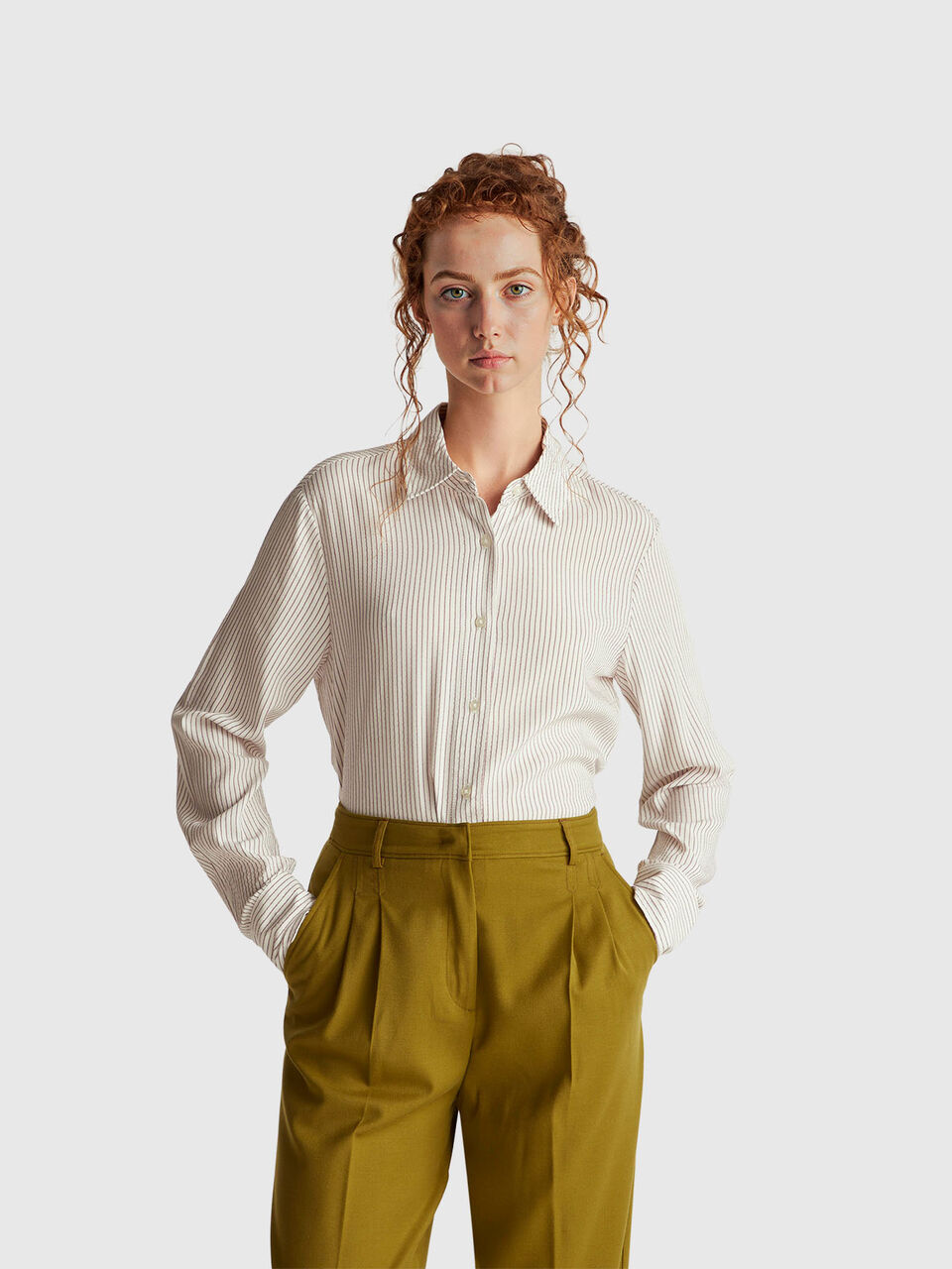 Striped shirt in viscose blend