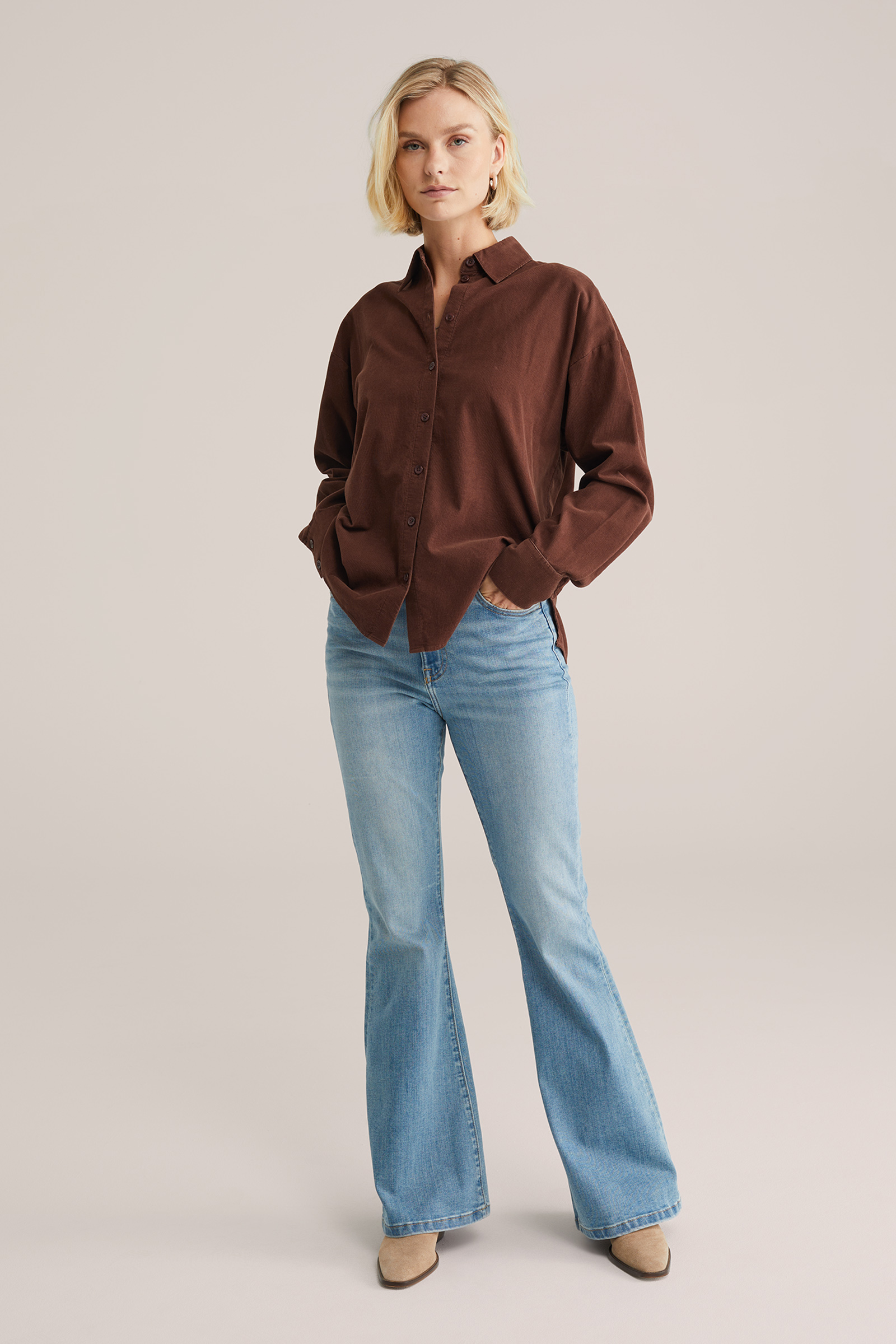 Dames Oversized corduroy blouse