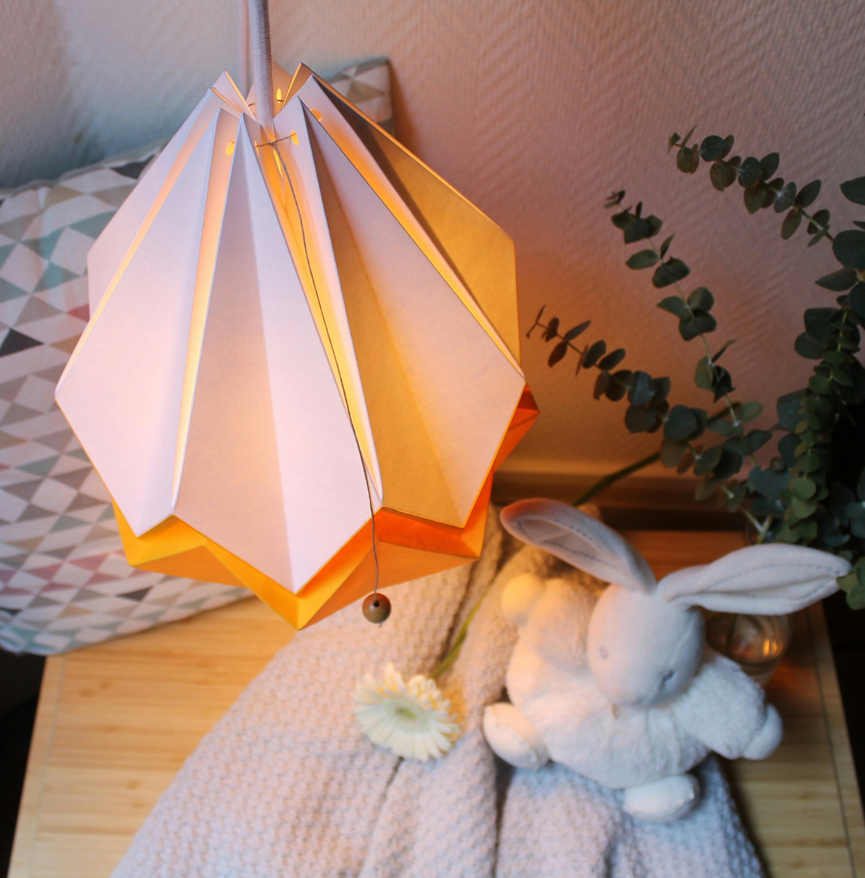 HANAHI - Suspension origami bicolore en papier taille M