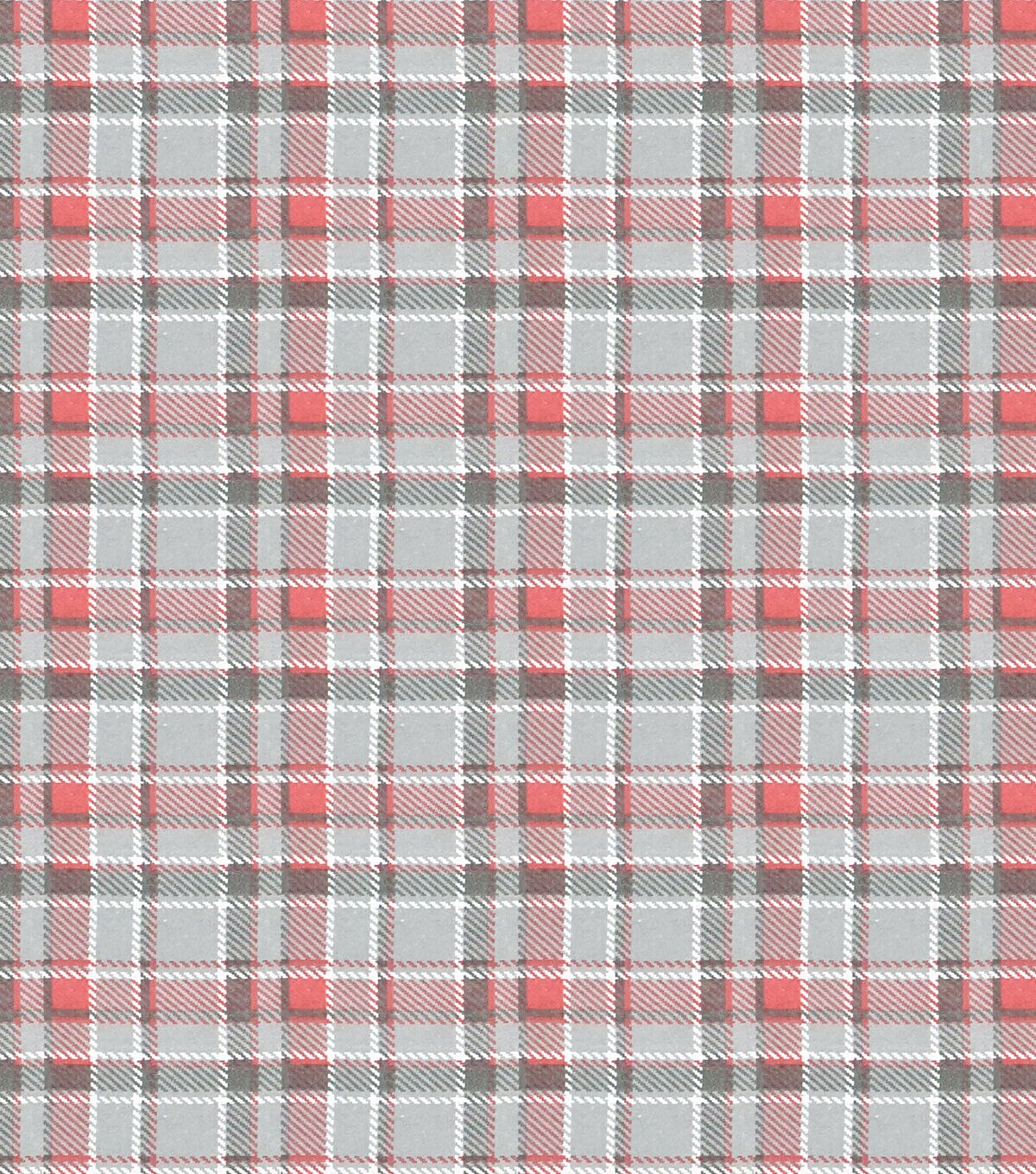 Gray Pink Plaid Super Snuggle Flannel Fabric