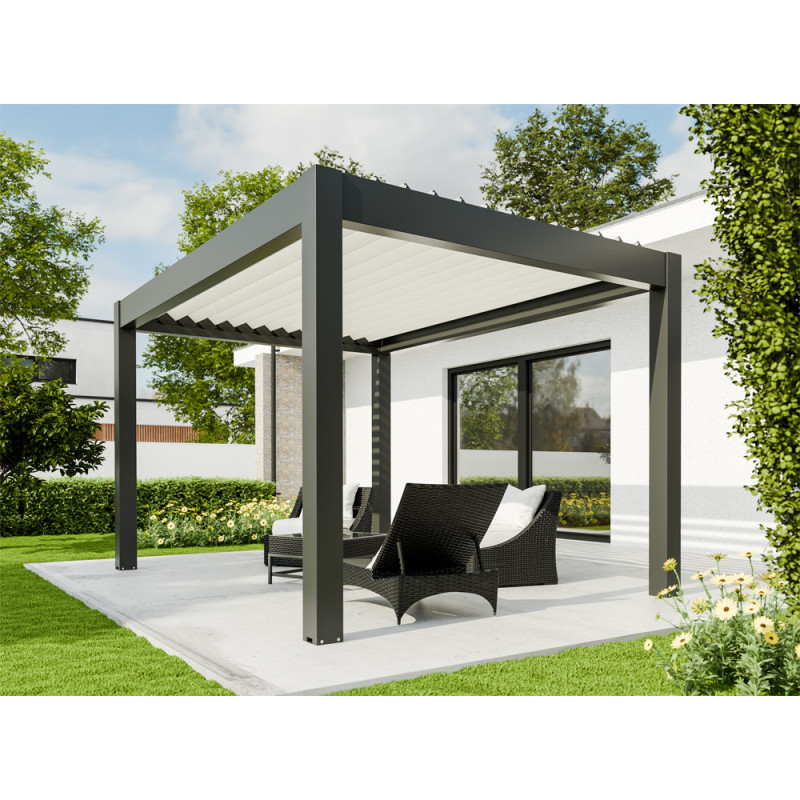 Pergola bioclimatique Capri LDD anthracite 6 x 4 x 2,5 m