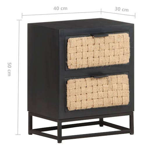 NNEVL Bedside Cabinet 40x30x50 cm Solid Mango Wood