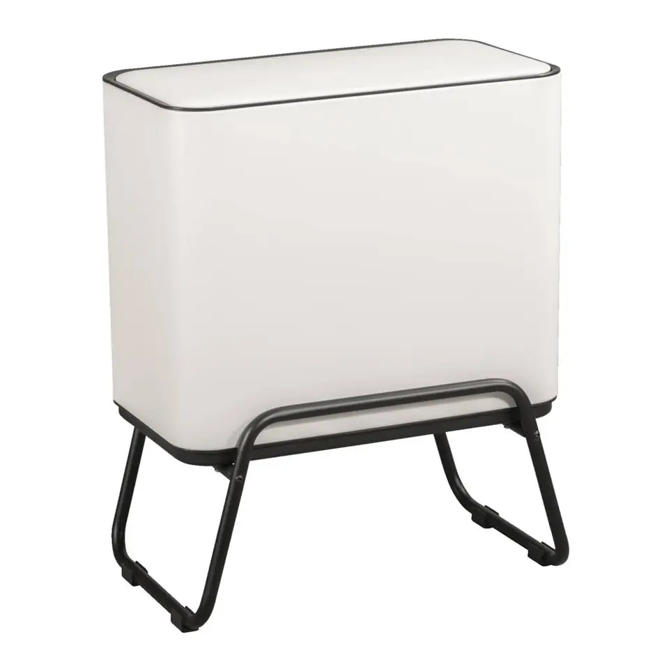 Prullenbak Duo op pootjes - beige - metaal/kunststof - 28 12 liter