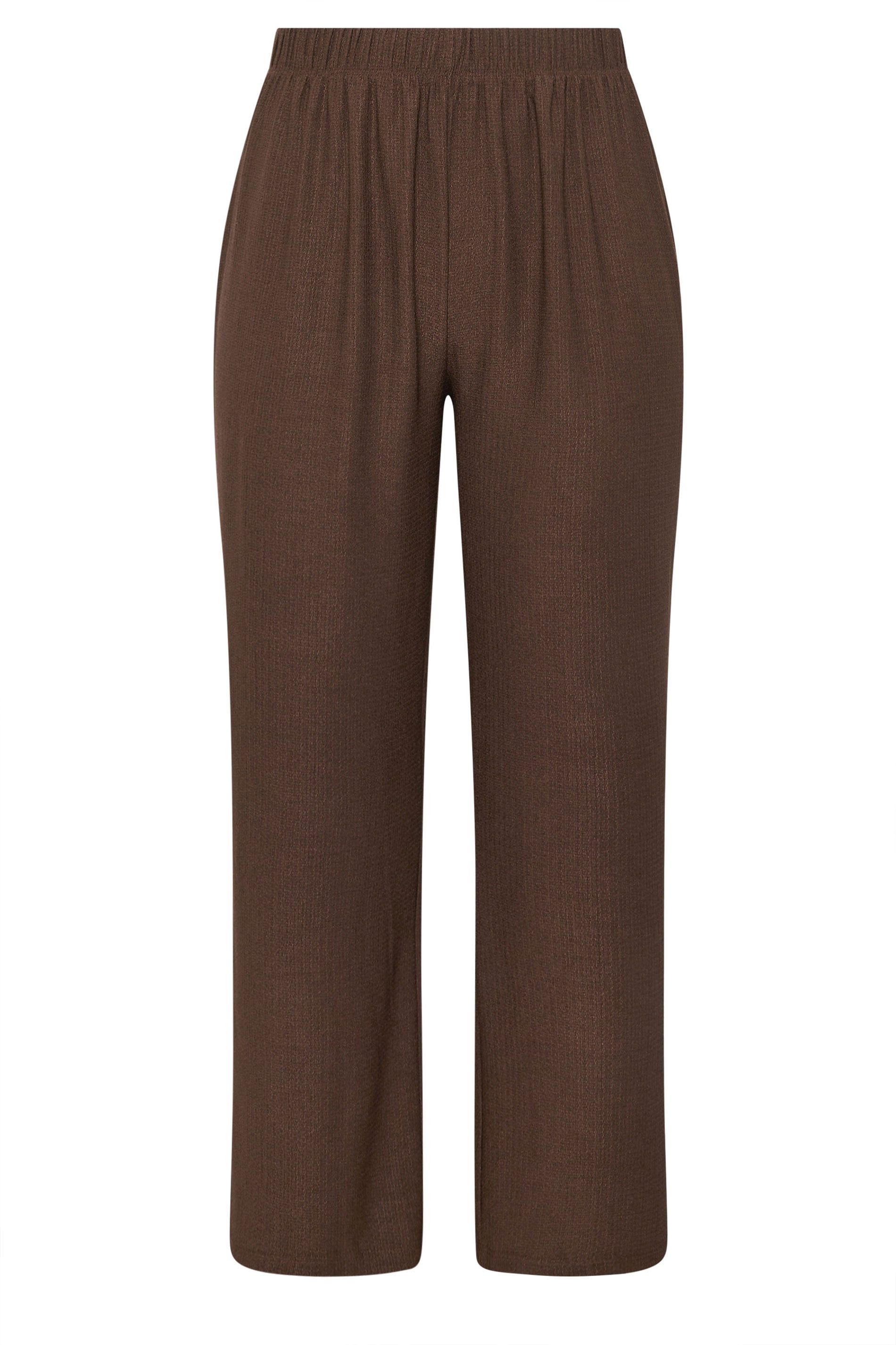 Yours Textured Wide Leg Trousers