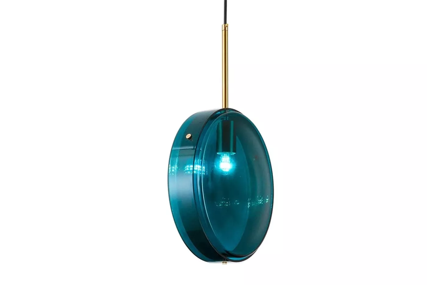 Lampa Wisząca LORAKO Pionowa Szklana Dekoracyjna Turkusowa