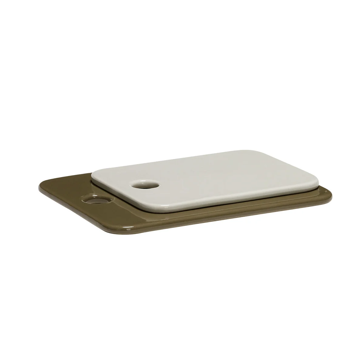 Hübsch Interior - Amare Keramikplatten, hellblau / orange (2er-Set)