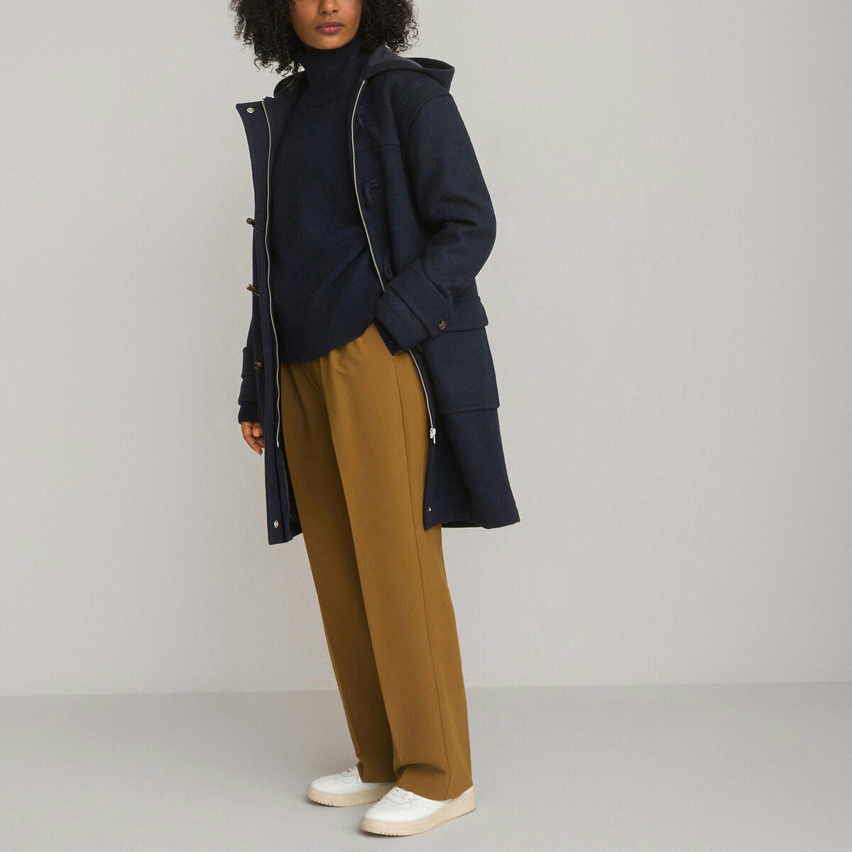Duffle-coat à capuche, en drap de laine